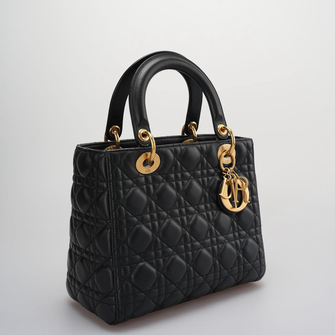 Christian Dior Black Medium Lambskin Leather with Gold Hardware from 2017