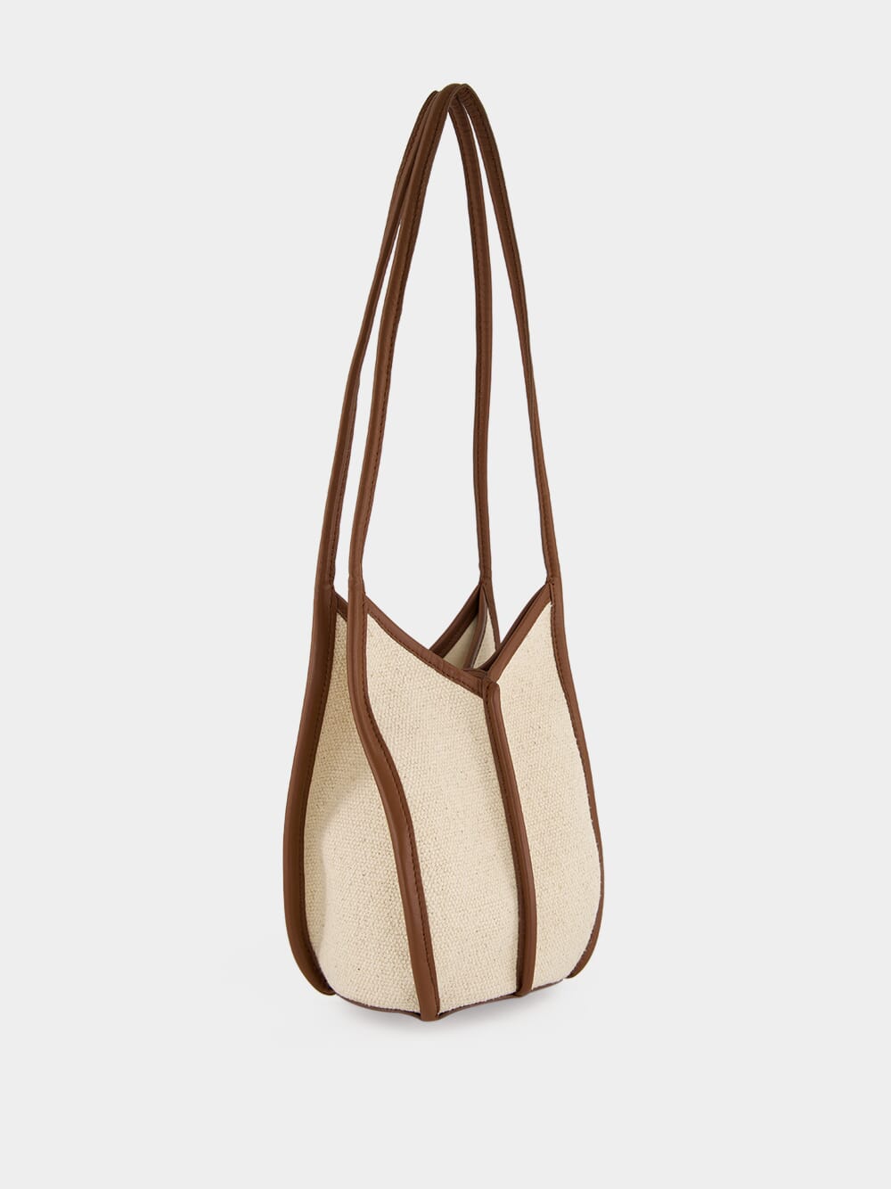Ivory and Chestnut Calella Bucket Canvas Bag