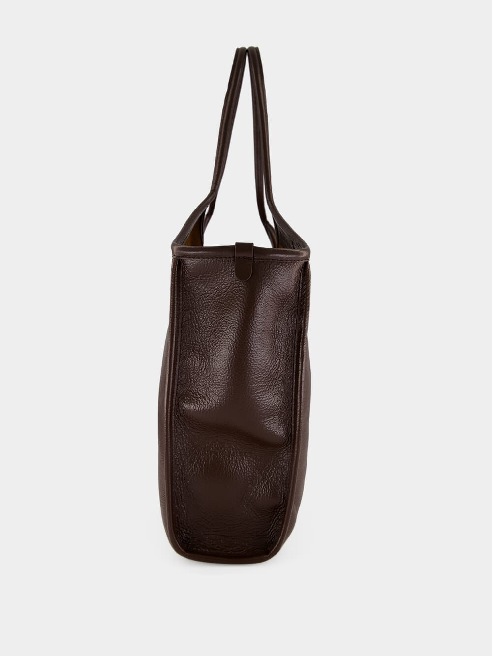 Dark Brown Calella Medium Grainy Leather Tote Bag