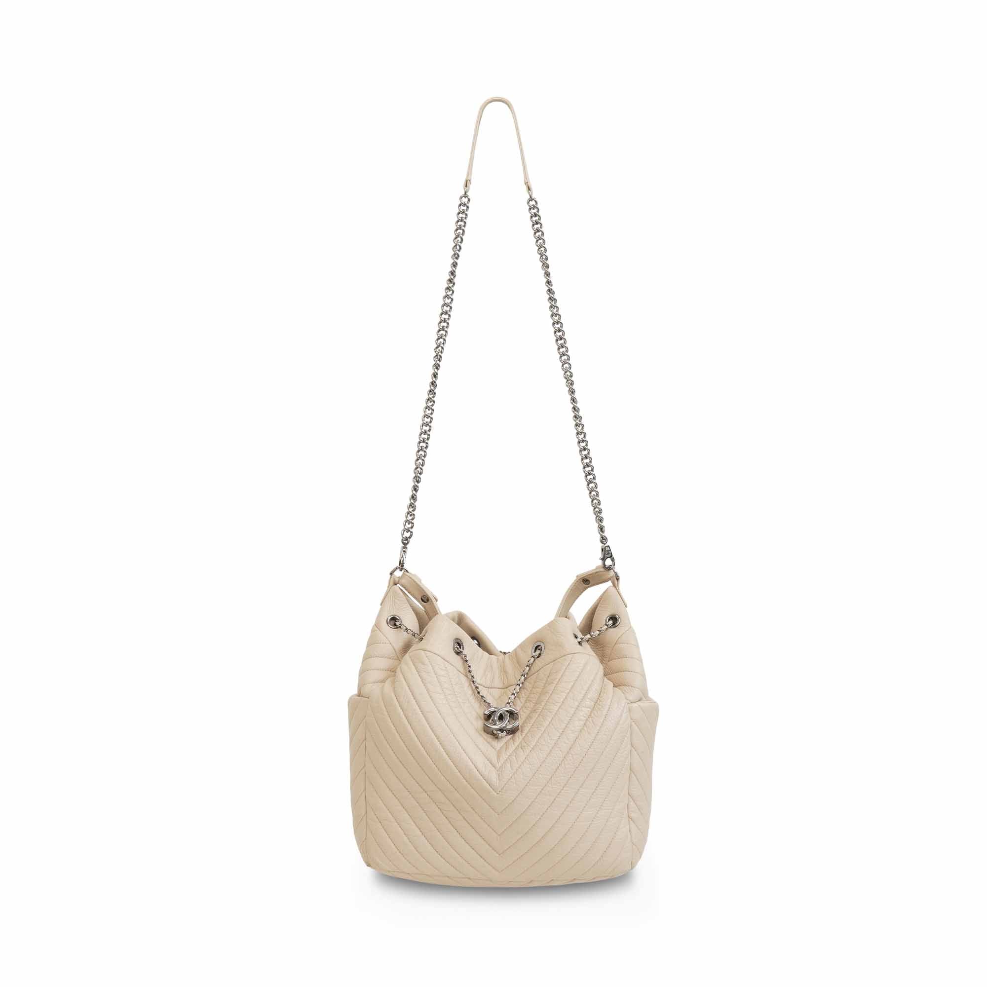 Chanel Chevron Quilted Bucket Bag