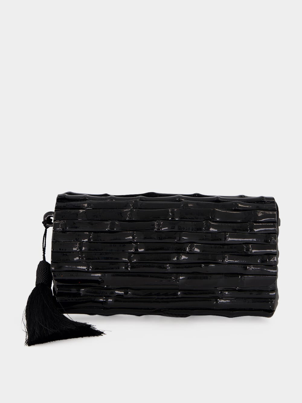 Gaya Lacquered Bamboo Clutch in Black