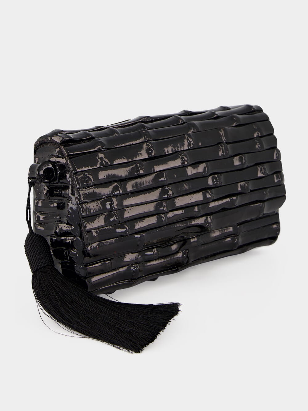 Gaya Lacquered Bamboo Clutch in Black