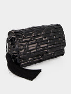Gaya Lacquered Bamboo Clutch in Black