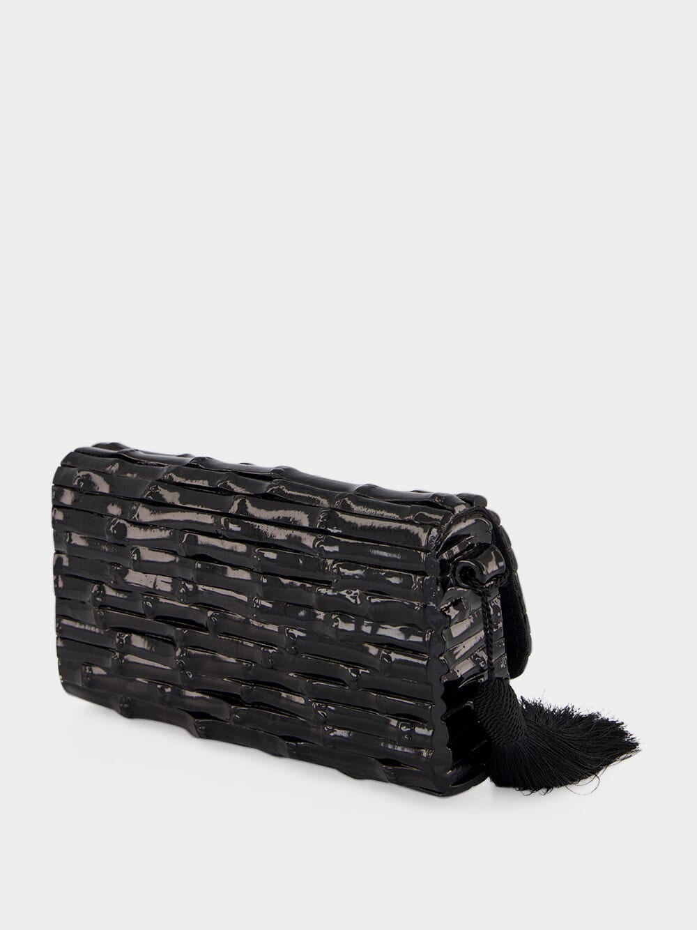Gaya Lacquered Bamboo Clutch in Black