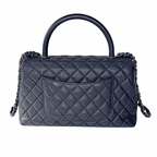 Chanel Navy Medium Caviar Coco Handle Bag