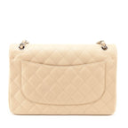Chanel Beige Caviar Quilted Jumbo Double Flap