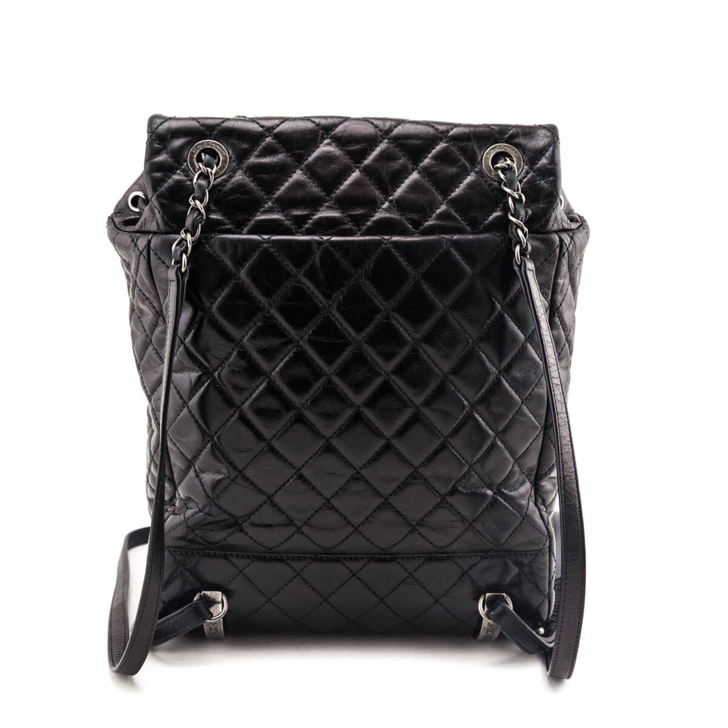 Chanel Black Calfskin Quilted Large Salzburg Mountain Backpack