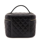Chanel Black Caviar Quilted Large Vanity Top Handle