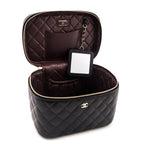 Chanel Black Caviar Quilted Large Vanity Top Handle