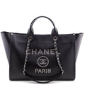 Chanel Black Grained Calfskin Large Deauville Tote SHW