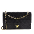 Chanel Black Lambskin Quilted Vintage Small Double Flap Bag