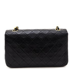 Chanel Black Lambskin Quilted Vintage Small Full Flap Crossbody Bag