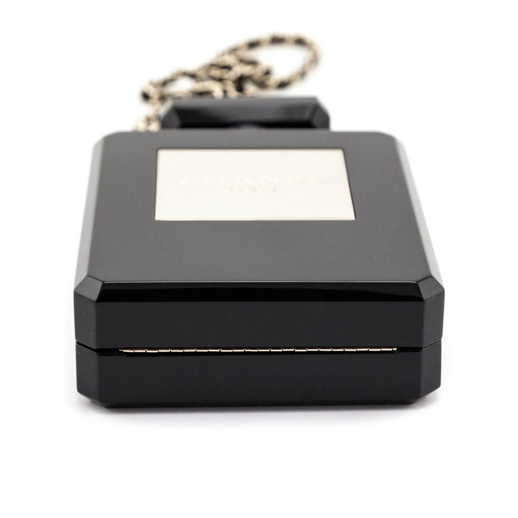 Chanel Black Plexiglass Perfume Bottle Minaudiere