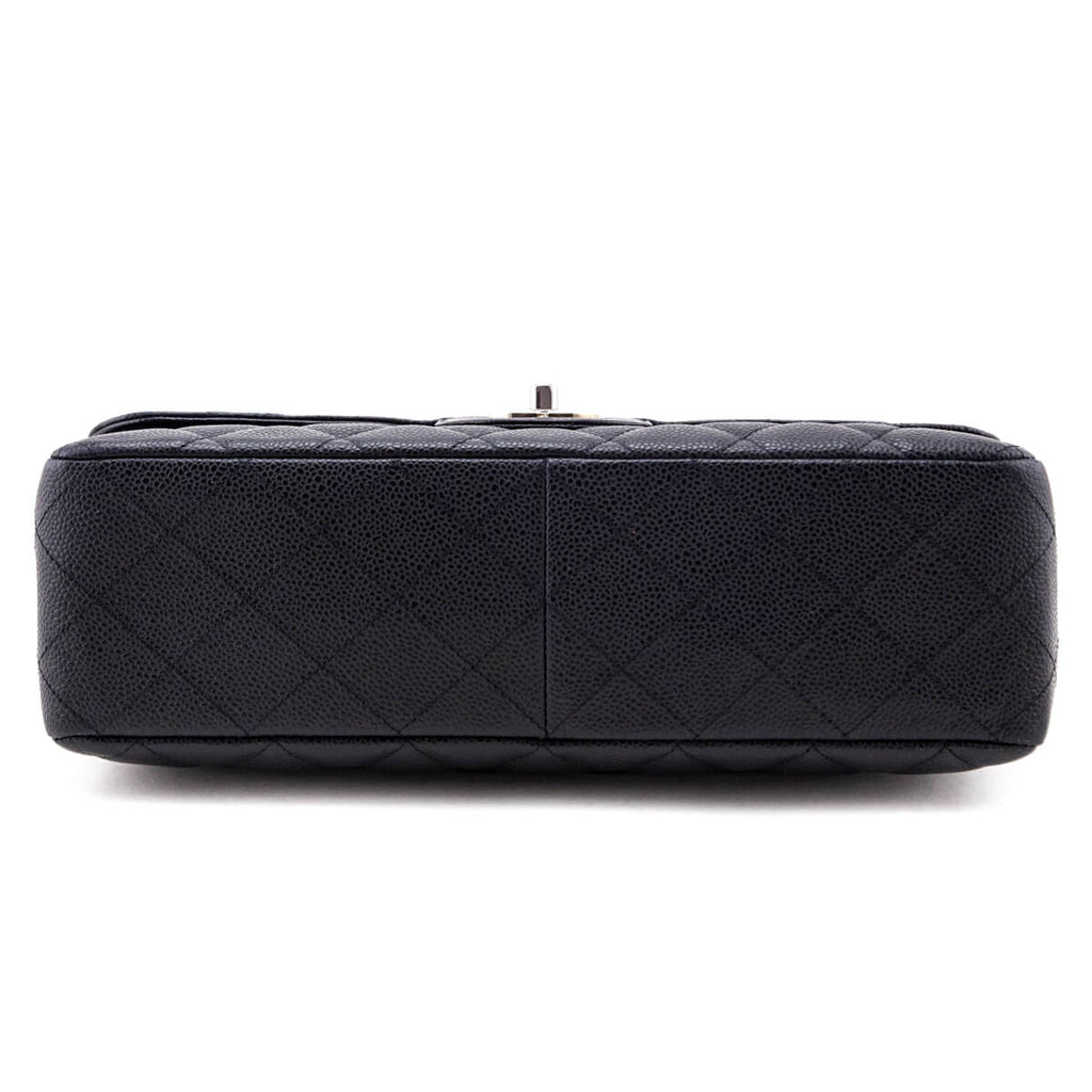 Chanel Black Quilted Caviar Jumbo Classic Single Flap Bag