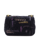 Chanel Black Quilted Small Denim Mood Rectangular Flap Bag