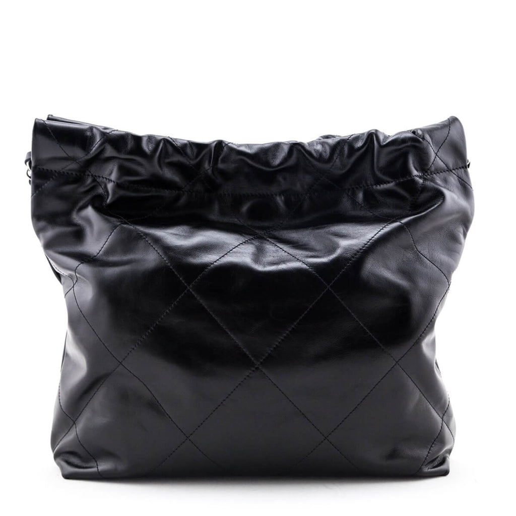 Chanel Black Shiny Calfskin Quilted Small Chanel 22 Bag