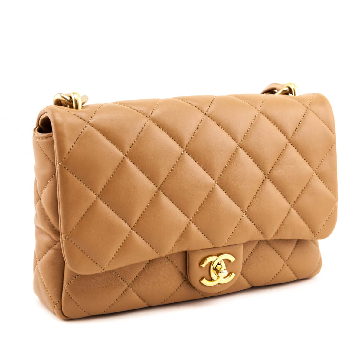 Chanel Brown Lambskin Quilted Large CC Funky Town Flap