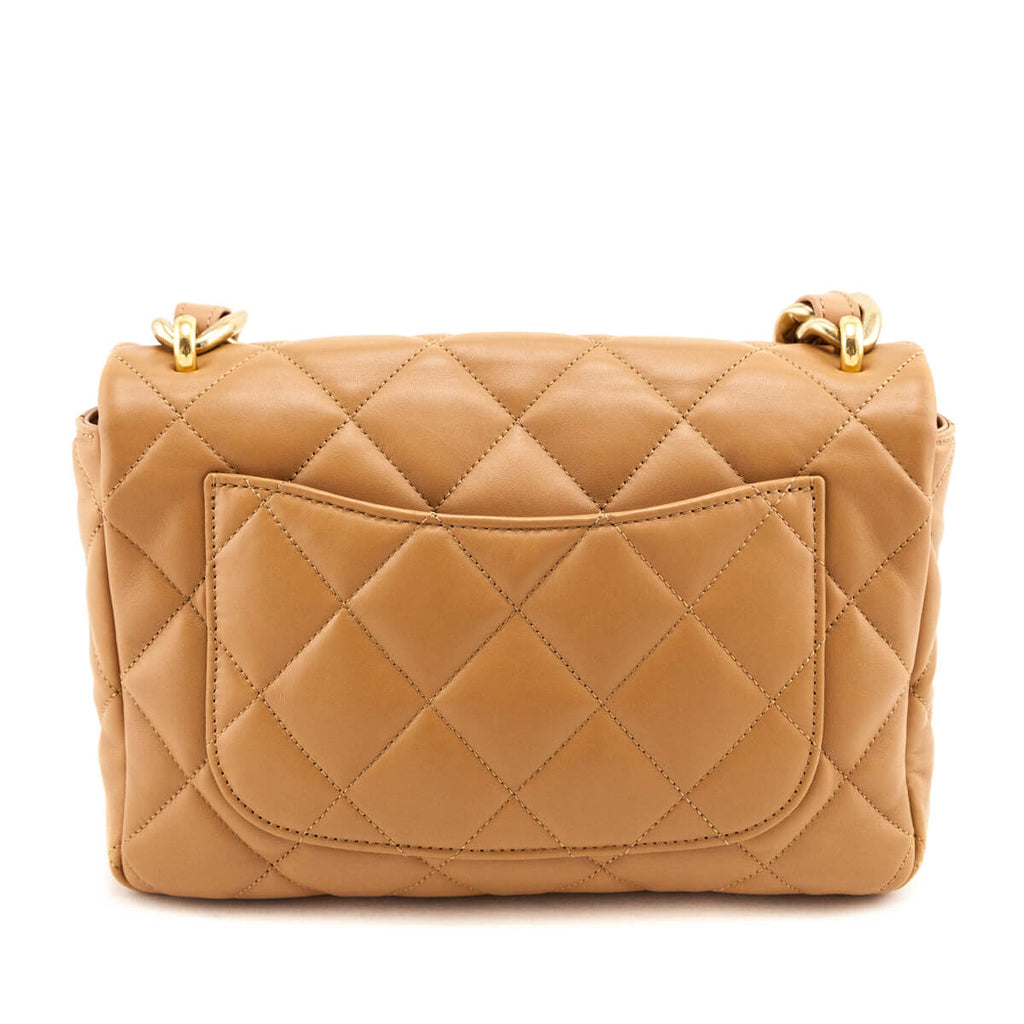 Chanel Brown Lambskin Quilted Large CC Funky Town Flap