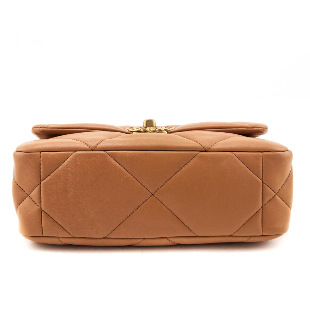 Chanel Brown Lambskin Quilted Medium Chanel 19 Flap Bag