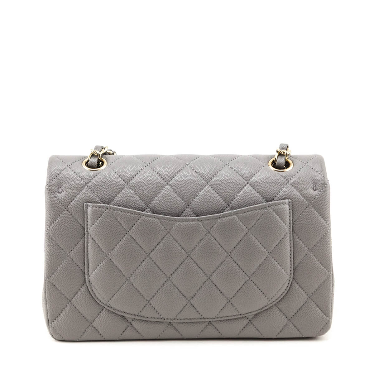 Chanel Grey Caviar Quilted Small Double Flap Bag