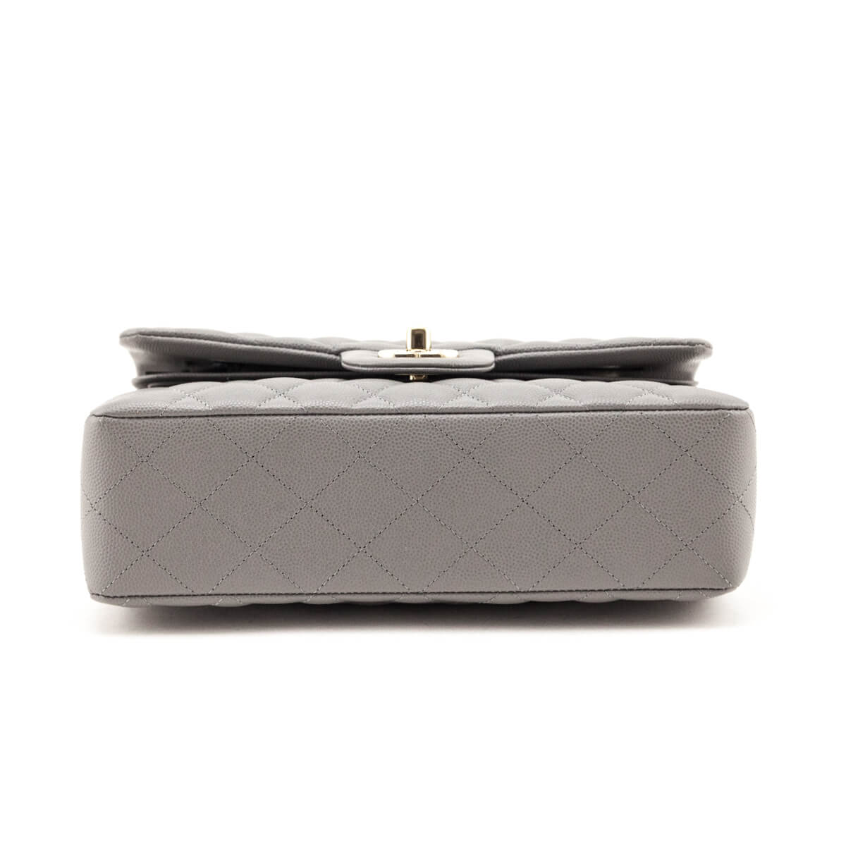 Chanel Grey Caviar Quilted Small Double Flap Bag