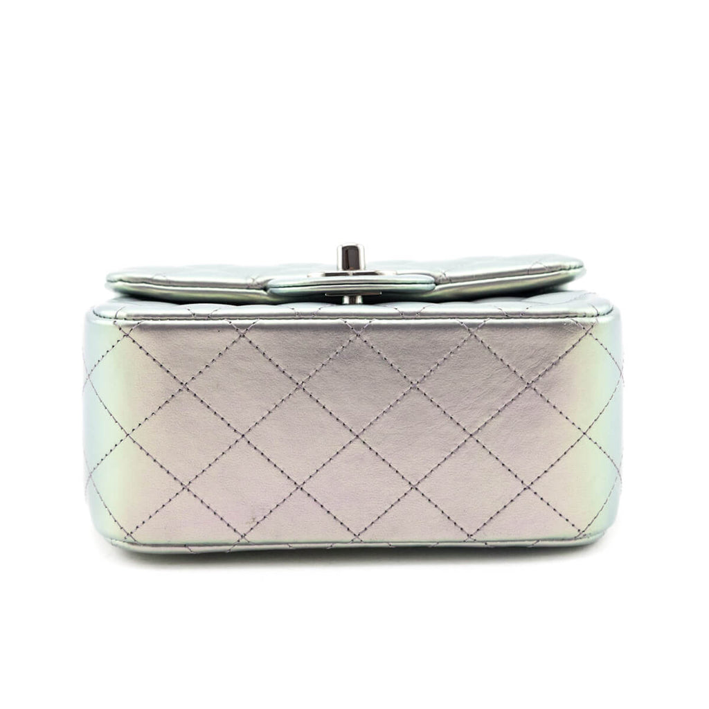 Chanel Light Purple Iridescent Lambskin Quilted Mini Square Flap