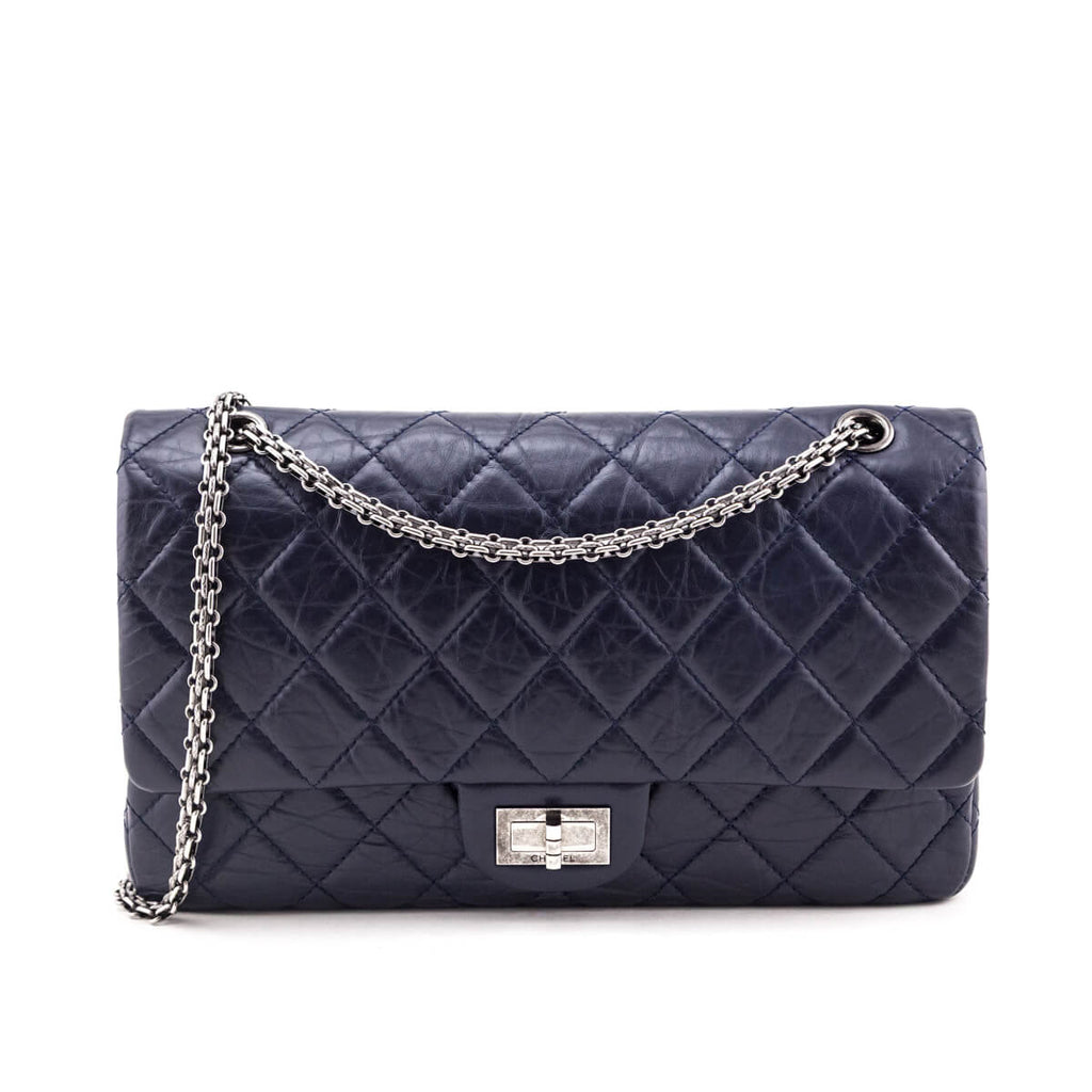 Chanel Navy Aged Calfskin Quilted 2.55 Reissue 227 Flap