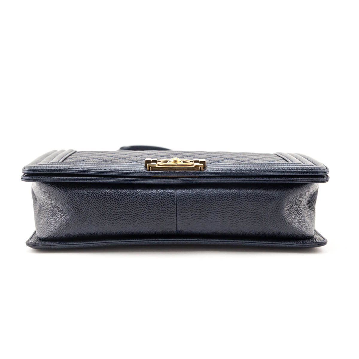 Chanel Navy Caviar Quilted New Medium Boy Flap Bag