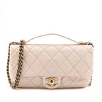 Chanel Pale Pink Calfskin Stitched Medium Urban Day Flap Bag