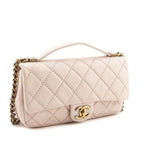Chanel Pale Pink Calfskin Stitched Medium Urban Day Flap Bag