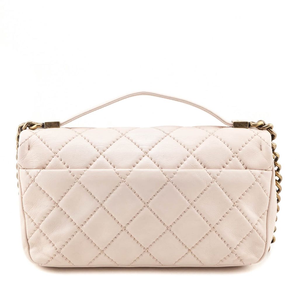 Chanel Pale Pink Calfskin Stitched Medium Urban Day Flap Bag