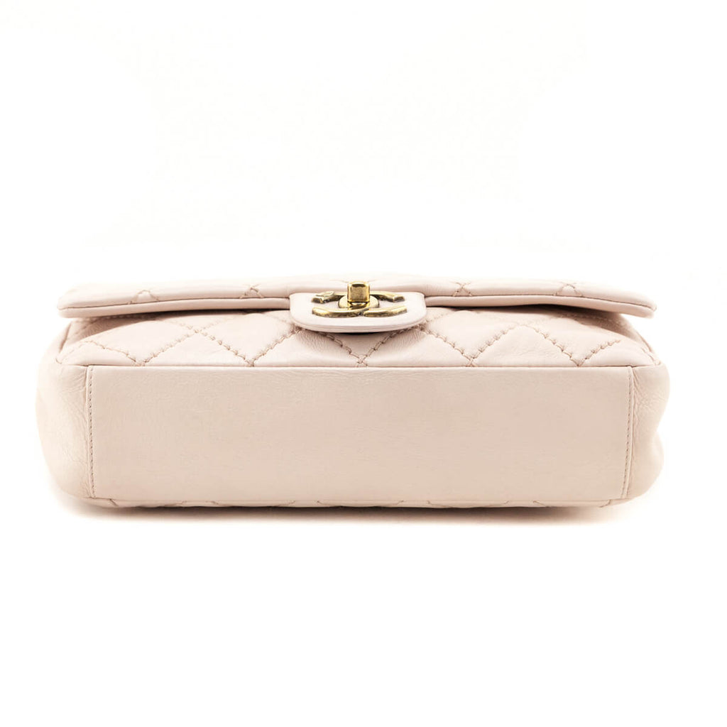 Chanel Pale Pink Calfskin Stitched Medium Urban Day Flap Bag