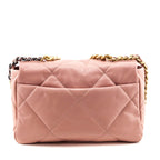 Chanel Pink Shiny Goatskin Quilted Medium Chanel 19 Flap Bag
