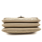 Chanel Taupe Patent Patent Quilted 3 Accordion Jumbo Flap Bag