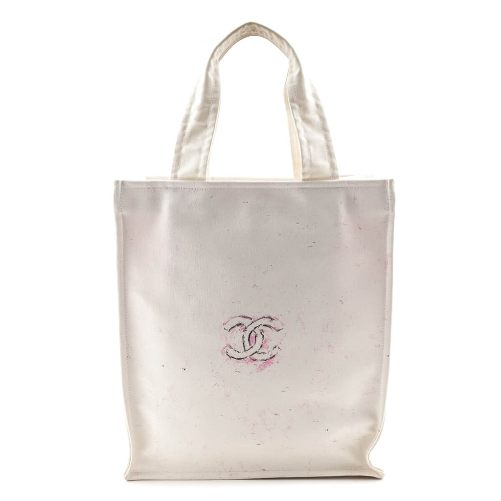 Chanel White Canvas Chanel Cruise Miami Tote