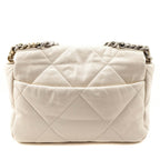 Chanel White Crumpled Calfskin Quilted Medium Chanel 19