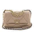 Chanel Beige Lambskin Quilted Medium Chanel 19