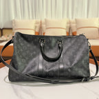 LOUIS VUITTON KEEPALL 45 MONOGRAM MACASSAR BLACK CANVAS