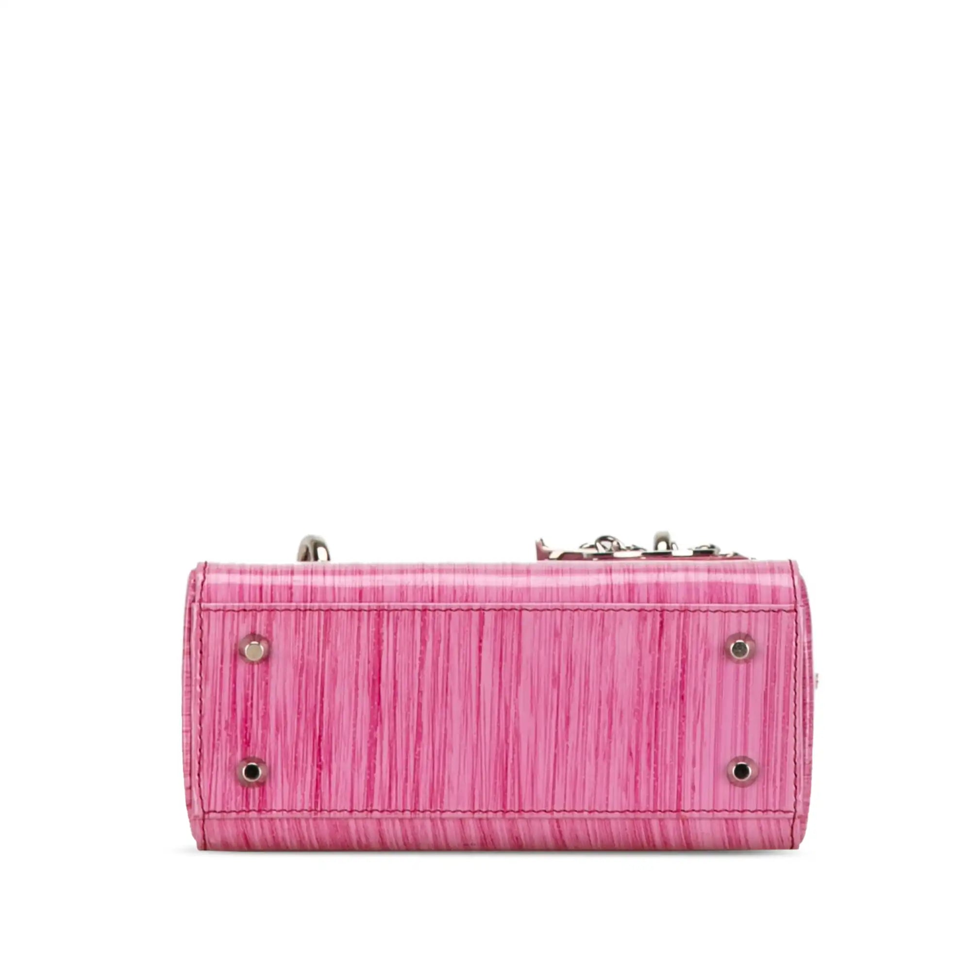 Lady Dior Mini Vintage Patent Pink Bag