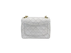 Chanel Vintage White Timeless Flap Bag Mini Square Gold Hardware