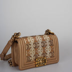 Chanel Le Boy Bag Limited Edition 15C Paris Dubai Small Metallic Gold