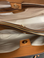 Handbag Designer By Michael Kors In Brown & Tan, Size:Large