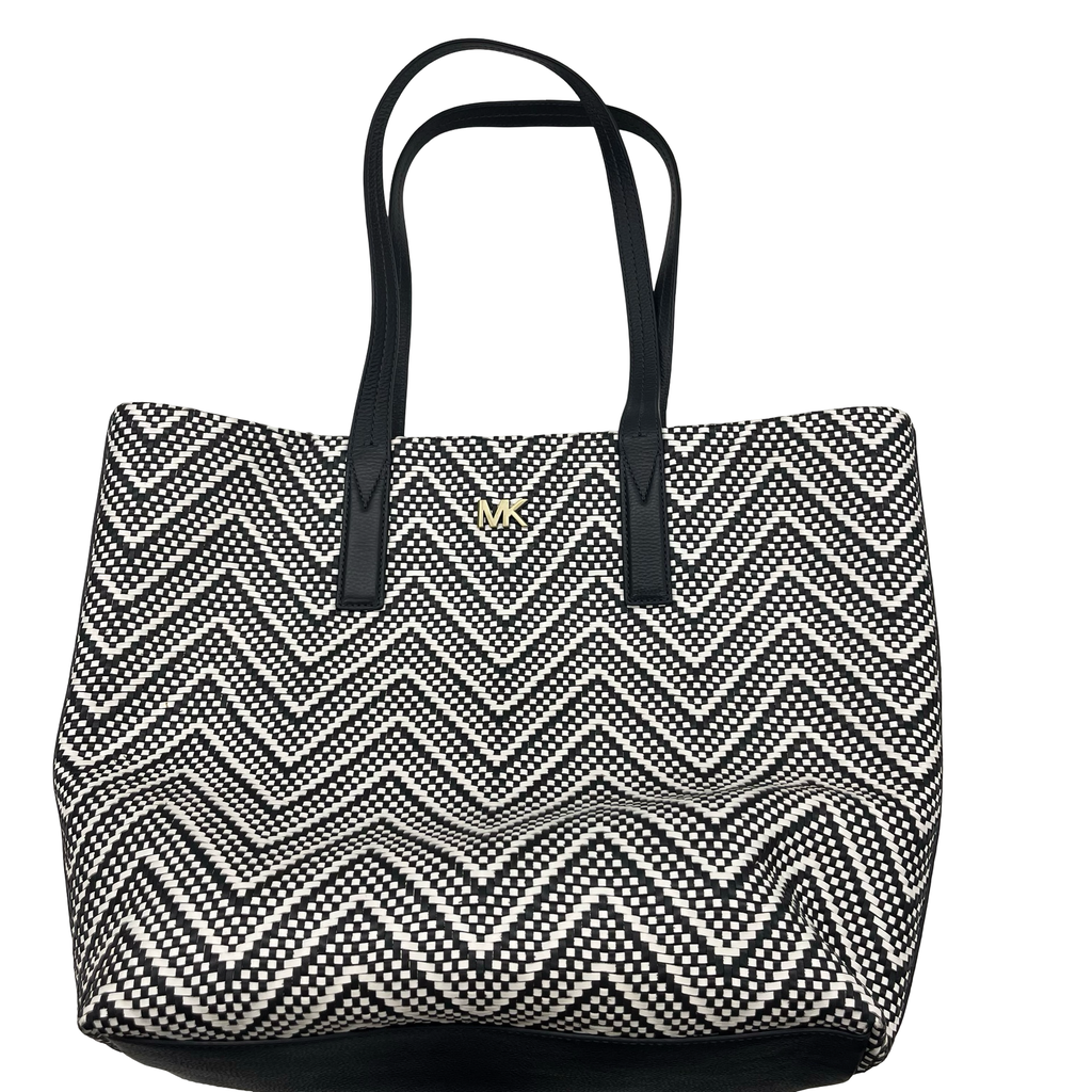 Tote Designer By Michael Kors In Blue & White, Size:Large