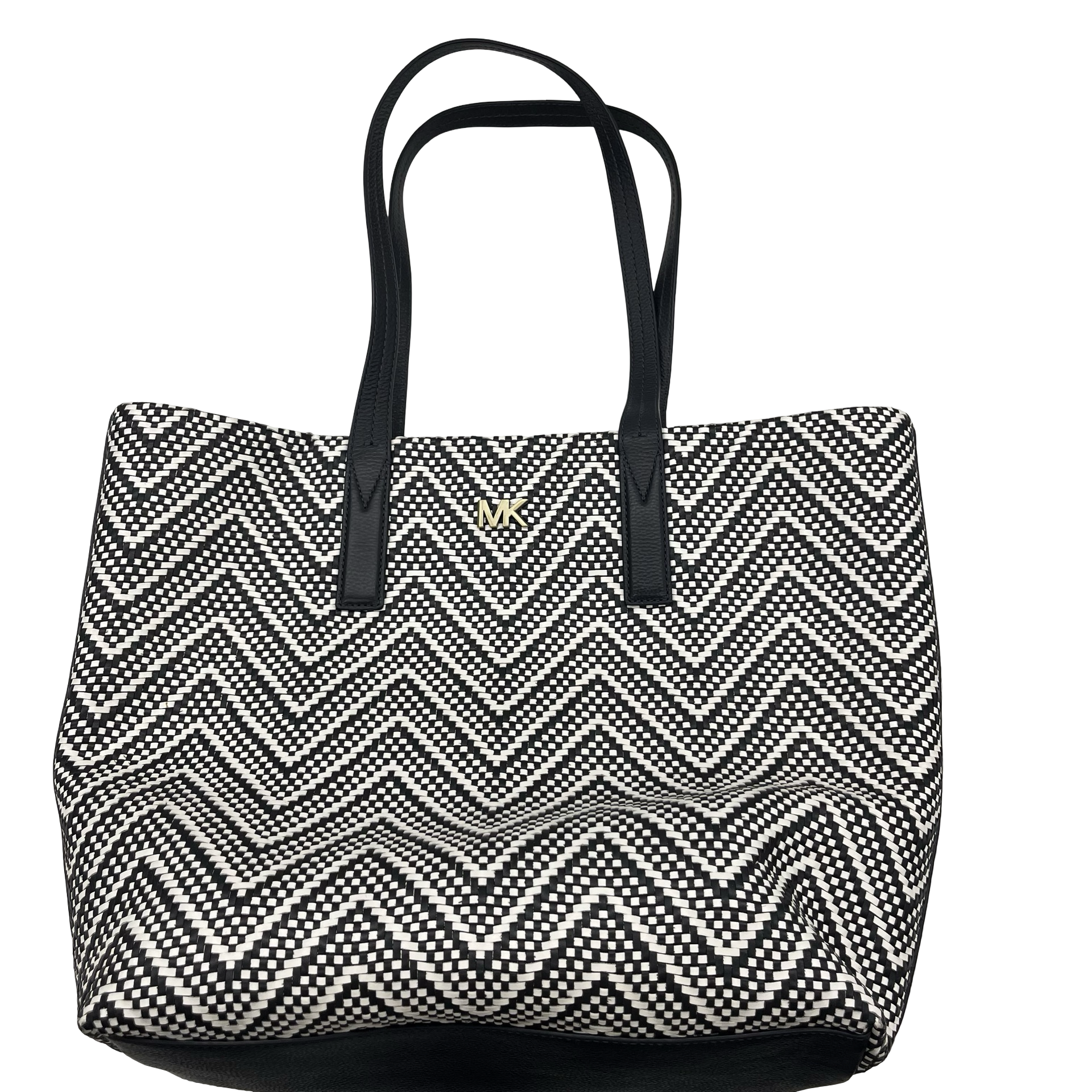 Tote Designer By Michael Kors In Blue & White, Size:Large