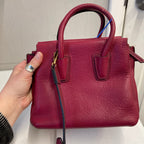 Handbag Luxury Designer By Mcm In Red, Size:Small