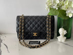 Chanel Black Jumbo Classic Double Flap Bag Caviar Leather with Gold Hardware
