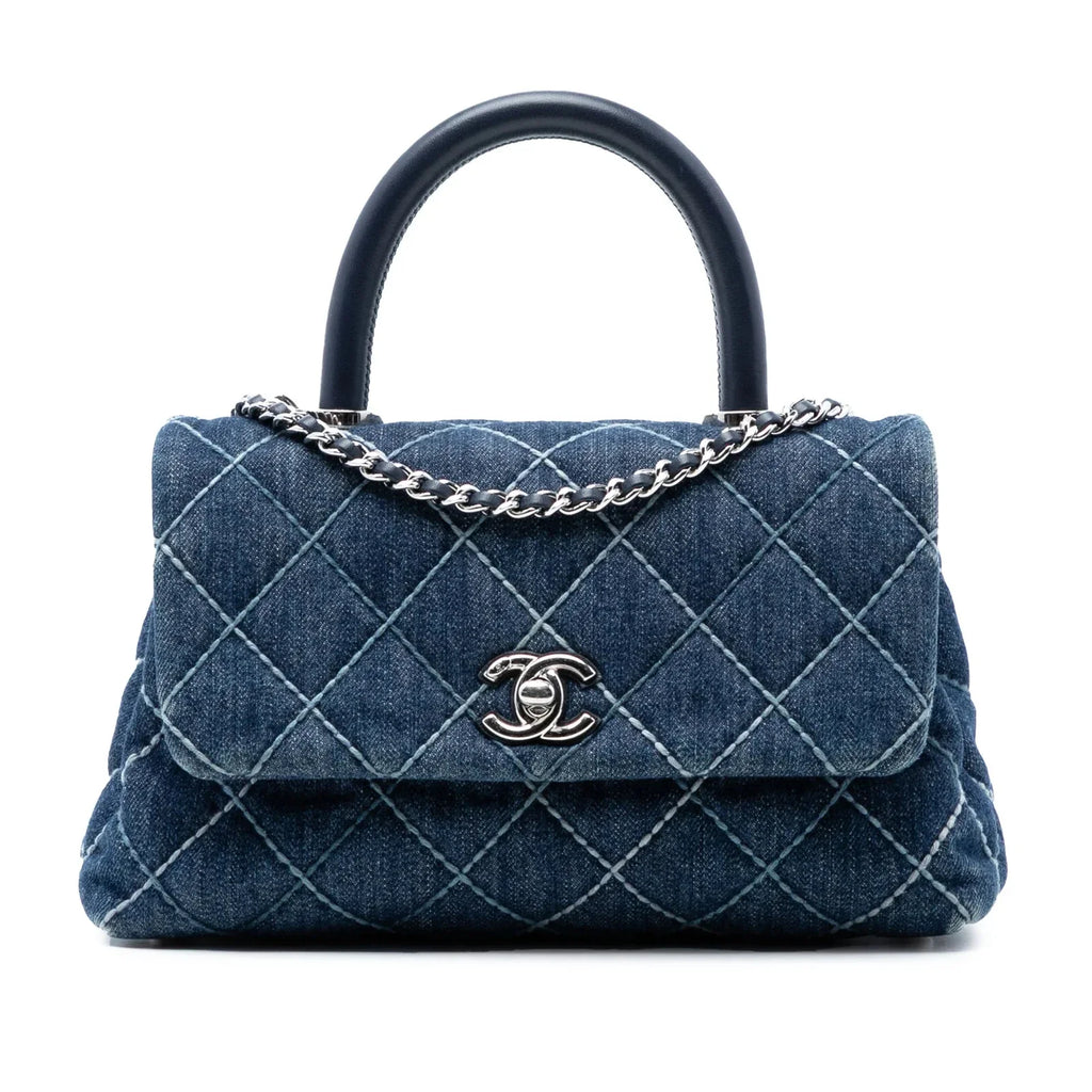 Chanel Denim Coco Top Handle Bag