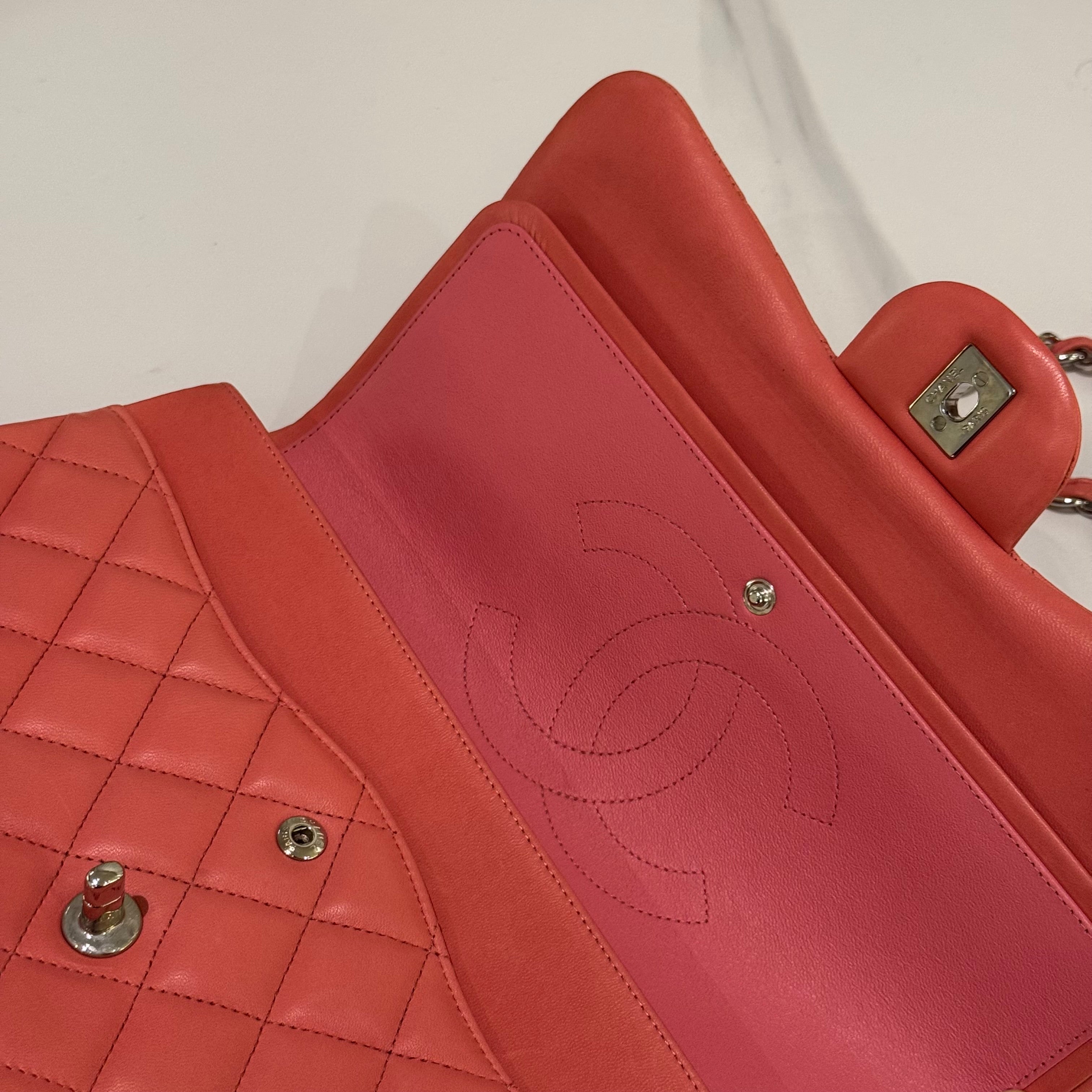 CHANEL CF CLASSIC FLAP BAG PINK LAMBSKIN