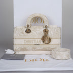 Christian Dior Lady D-Joy Bag in Beige Canvas