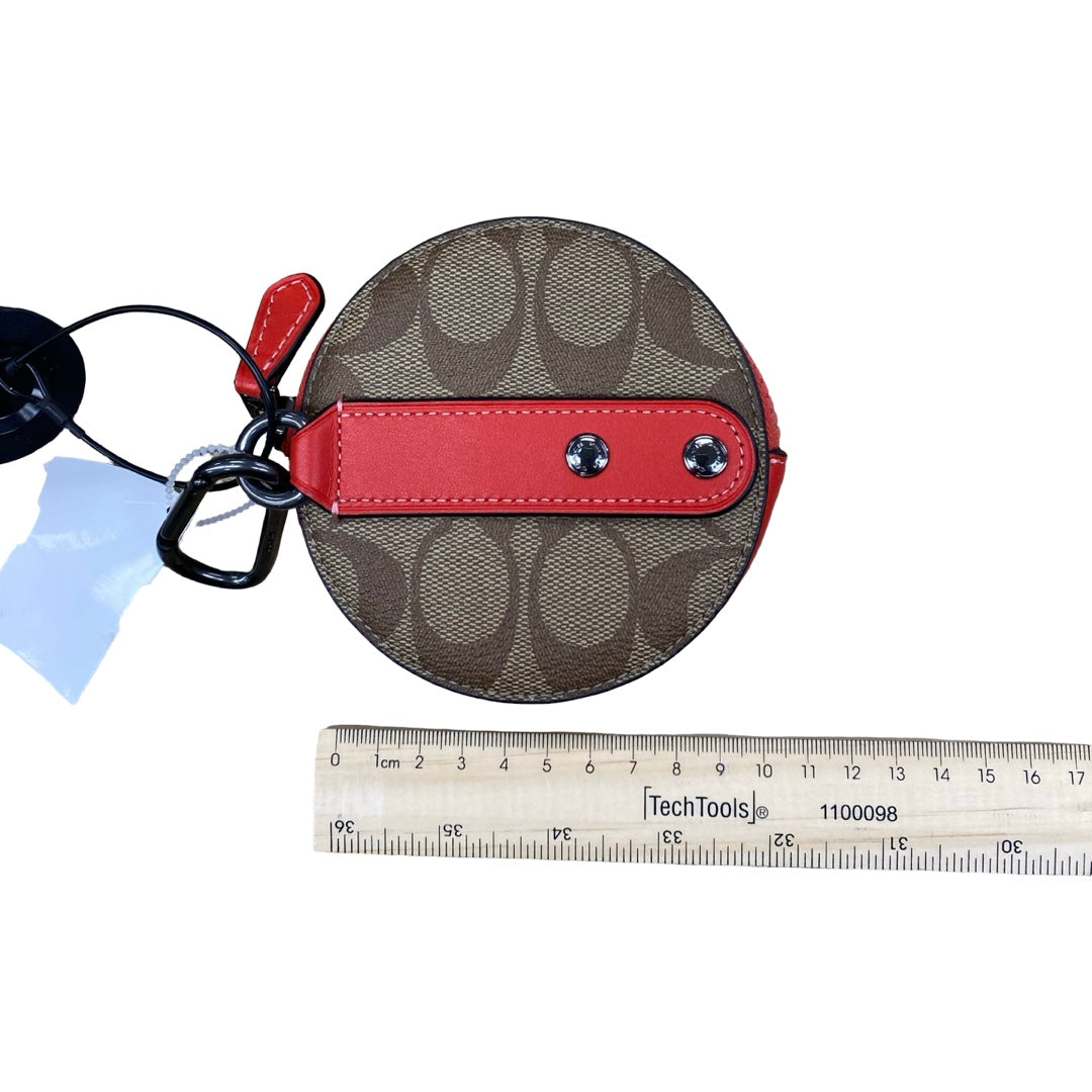 Coin Purse Designer By Coach In Brown & Orange, Size:Small